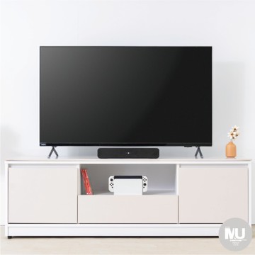 沐家具 mufurniture Yafonling 奶油風5尺電視櫃(含岩板)/客廳/置物櫃