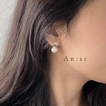 An:Sr—「質感 金屬片 珍珠 耳飾」氣質 設計感 大器 飾品耳環 耳飾 耳針」A0017