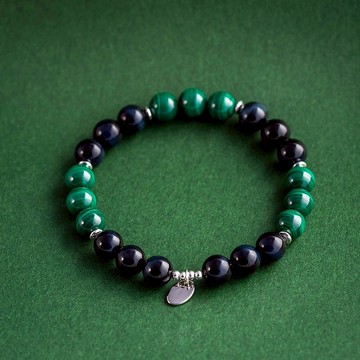 孔雀石藍虎眼石手鍊