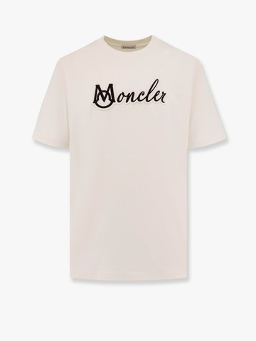 Cotton t-shirt with embroidered varsity logo - MONCLER - gender_Man