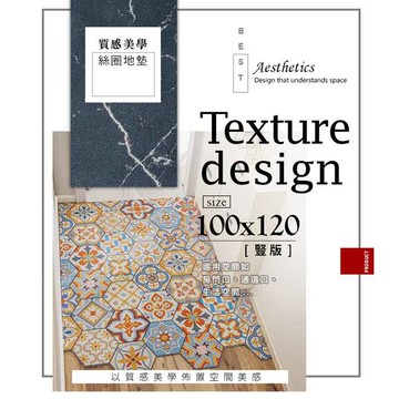 100x120cm 質感美學系列絲圈地墊(四款可選) 比架王