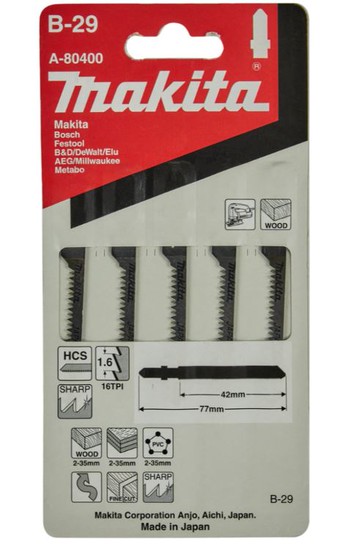 MAKITA 牧田 線鋸片 A-80400 B-29 5片 高碳鋼 T101AO 切割 平整 適用 木材 塑膠 日本製 修整 木工 木料