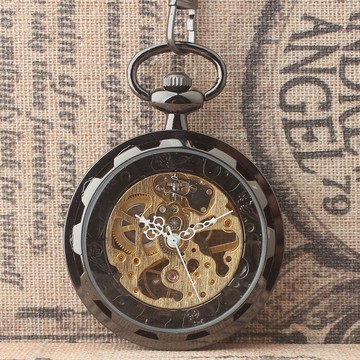 鎢鋼懷表復古做舊無蓋機械懷表男女式學生掛鏈表懷表中國懷舊風1入