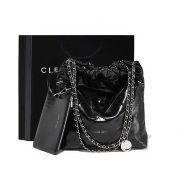 官網小c&k鏈條菱格包包女2026新款百搭小眾高級感大容量水桶包