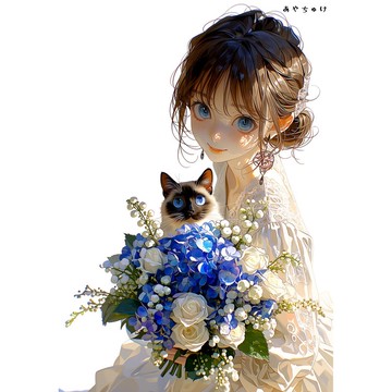 【4 月新品 3】07-120-0099 人物貼紙 春日少女與動物