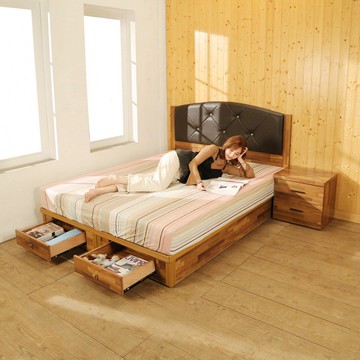 BuyJM拼接木紋系列雙人5.6尺二抽房間組2件組/床頭+-二抽床底 BE014