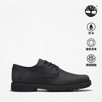 Timberland 男款黑色皮革防水休閒鞋|A5MJ8015