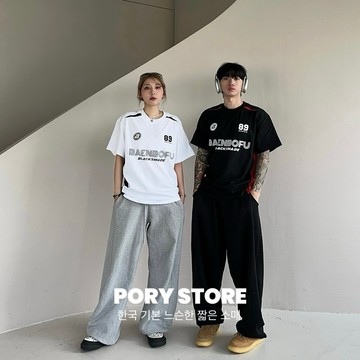 【PORY STORE】 韓國 BEANBOFU 2色 賽車拼接短T 重磅 短袖 上衣 男女皆可 街頭 短T