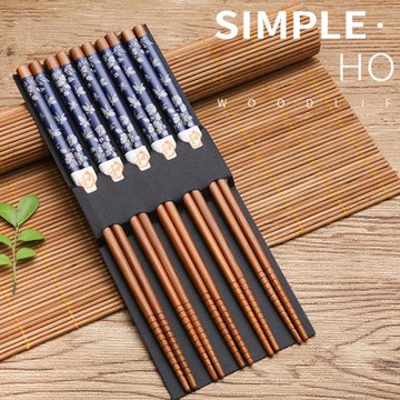 竹筷子日式和風木質餐具筷高檔家用尖頭防滑一人一筷盒裝家庭快子