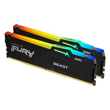 Kingston 金士頓 FURY Beast RGB 獸獵者 DDR5 6400 64GB(32GBx2) 桌上型超頻記憶體 KF564C32BBEAK2-64