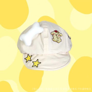 可開發票✨可愛佈丁狗帽子女夏季薄款設計感大頭雲朵帽小衆百搭畵傢八角帽子 #免運