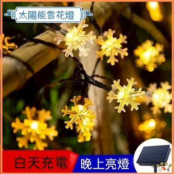 台灣現貨🚢太陽能雪花燈 庭院燈 太陽能聖誕燈串 LED露營燈串 太陽能裝飾燈 造型燈串 裝飾燈 戶外裝飾燈 戶外燈串