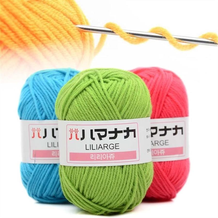 ZHBO 25g Soft Cotton Knitted Yarn，Scarf Wool Yarn for Sweater Knitted Colorful Crochet Hand Knitting Craft Knitting Crochet (Color No. 01)