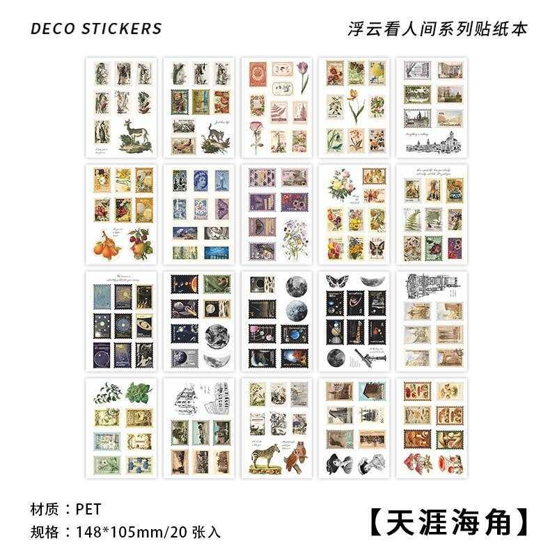 20 Pcs Vintage Botanical?Stickers Nature Stickers Book For Journaling?Scrapbooking Supplies?