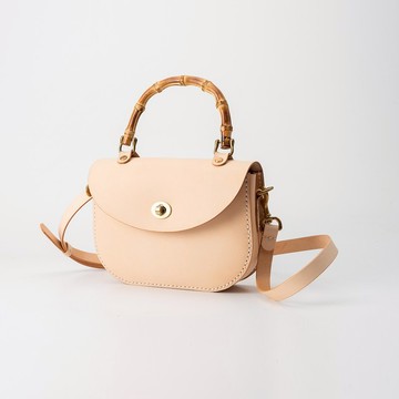 【切线派】纯手缝竹节手提斜挎包植鞣革真皮女包