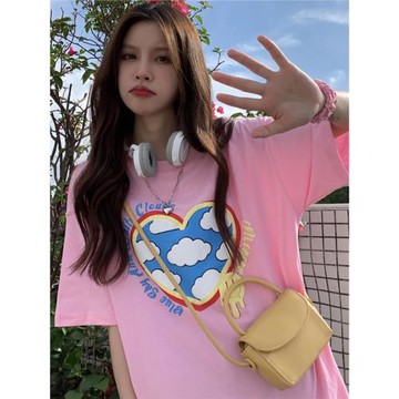 夏季卡通印花chic寬松百搭短袖T恤女純棉小眾ins潮牌洋氣學生上衣