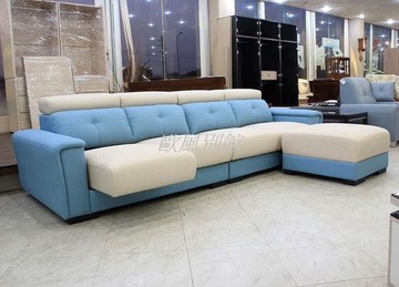 【歐風別館】金典L型功能雙色貓抓皮沙發【三】【基隆至台中免運費】