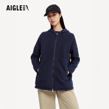 【AIGLE】女 POLARTEC 刷毛保暖外套｜AG-4A262A057 深藍