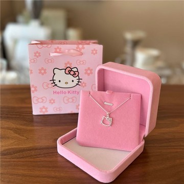 項鍊女🎀 冷淡高級設計生日禮物Kitty銀項鏈甜美可愛吊墜鎖骨鏈送閨蜜 kitty項鍊 項鏈 可愛項鍊 項鍊吊墜 鎖骨鏈