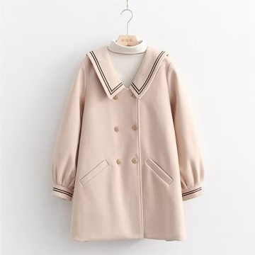 jk制服大衣中長款毛呢外套女冬季呢子制服校服冬款學院風日系秋冬