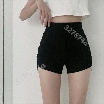 新款💖高腰短褲 韓版女團練習室舞蹈安全短褲女夏高腰防走光黑色爵士鋼管舞跳舞褲子潮 褲裙 辣妹 五分褲 顯瘦