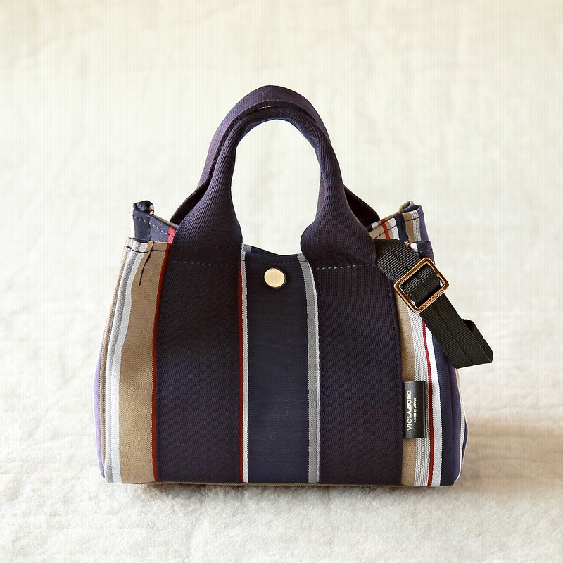 最終価格 【極美品】ヴィオラドーロ GINO 2way ストライプトート S VIOLAd'ORO (ヴィオラドーロ) 2WAY ハンドル ストライプトート