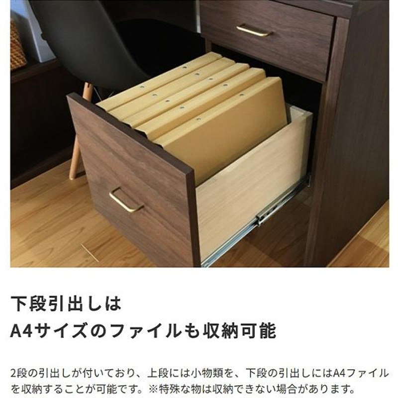 片袖デスク オフィス デスク 幅90cm 袖引出し付 フラットデスク