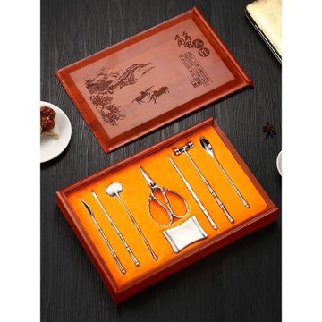 蟹八件吃蟹工具家用揚州大閘蟹品蟹禮盒套裝304#不銹鋼媲美張小泉