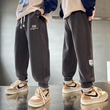 GILE­GILE兒童裝男童春裝褲子男孩春季時髦運動褲中大童洋氣衛褲