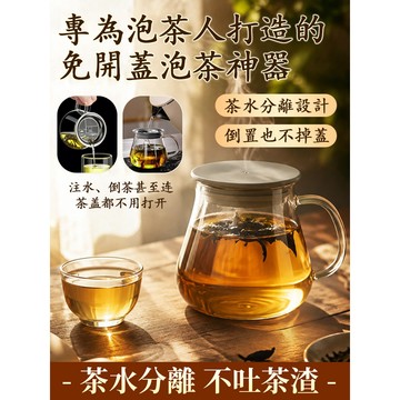 ✨茶水分離器泡茶杯 450ML 茶具 泡茶壺 耐高溫玻璃沖茶器 濾水器 居家/辦公好選擇