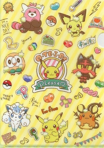 全花紋A4透明文件夾OTEIRE Please精靈寶可夢口袋妖怪中心限定