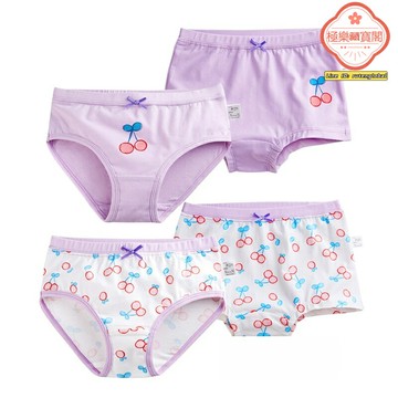 【4條盒裝】兒童內褲 寶寶內褲 女童內褲 平角褲 四角褲 短褲 純棉A類 卡通印花 柔軟透氣 3-12歲適用
