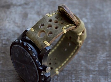 真皮錶帶男士皮革錶帶穿孔錶帶