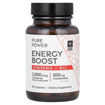 Dr. Mercola, 全動力能量提升人參 + B12，30 粒膠囊