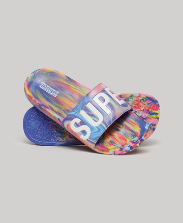 Superdry Women's Women's Marble Vegan Pool Sliders Multiple Colours / Multi Aop - Size: 3-4