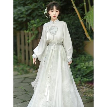 青玉扇原創改良漢服女漢元素上衣半身裙套裝新中式國風小眾高級感