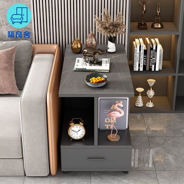 免運 附發票 沙發邊櫃 側邊櫃 沙發邊幾 輕奢小櫃子 儲物櫃 輕奢巖板沙發邊柜客廳移動帶輪小茶幾簡約現代邊幾角幾儲物收納柜