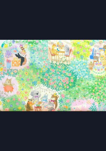 袋物系列-日本限量設計師布動物聚餐款L型拉鍊袋鋪棉-電子保護套