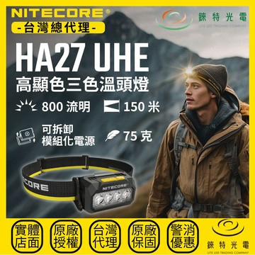 【錸特光電】NITECORE HA27 UHE 高顯色三色溫頭燈