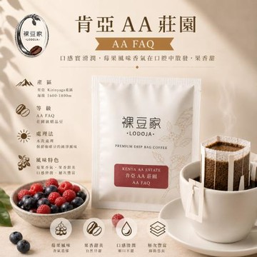 【LODOJA 裸豆家】肯亞AA莊園手挑精品濾掛禮盒40入(淺烘培 莊園等級 接單現烘 最新鮮烘培 阿拉比卡豆)