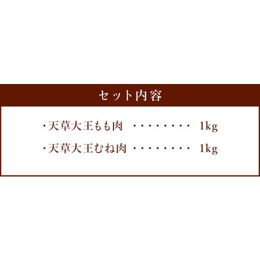 ふるさと納税 熊本県 熊本市 天草大王 もも・むね肉セット 各1kg 計2kg 鶏肉 とり肉