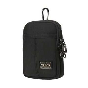 【YESON 永生 】台灣製 雙層直式二用配件包(中)/腰掛包/休閒包/萬用包-黑色