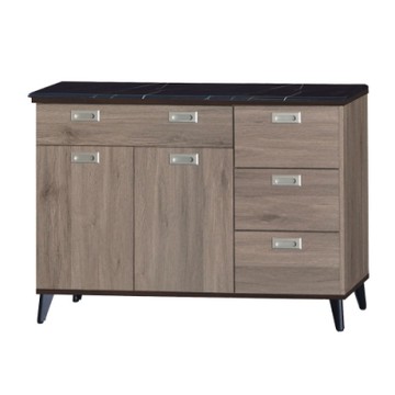 綠活居 菲卡迪現代風3.9尺黑紋石面餐櫃/收納櫃-116x46x83cm免組