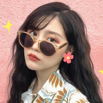 現貨-爆款網紅同款墨鏡男女潮太陽眼鏡韓版個性圓臉眼鏡復古圓形潮原宿墨鏡小臉黃色/豹紋/黑色墨鏡  7