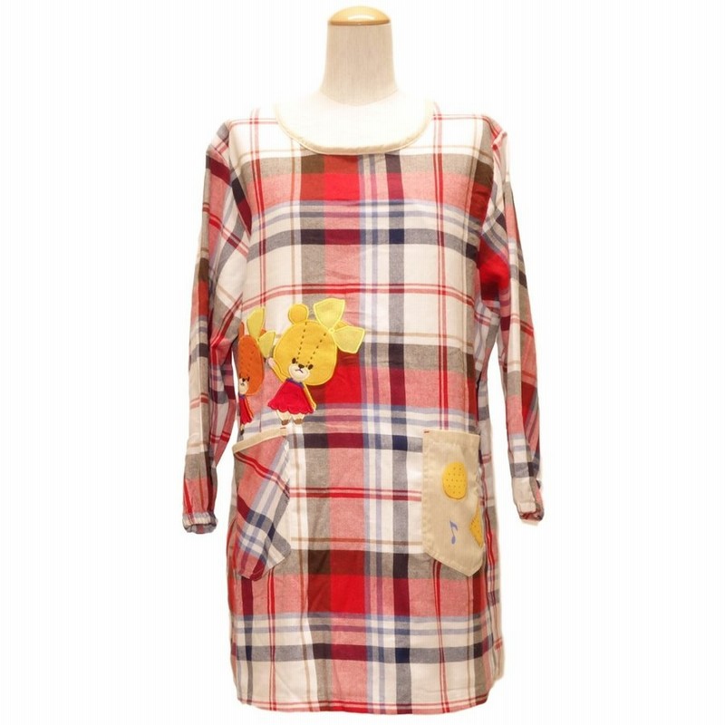 くまのがっこう ルルロロ 裏フリース 背ボタン 割烹着 Ra キャラクターエプロン 保育士エプロン 通販 Lineポイント最大get Lineショッピング