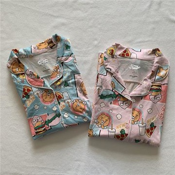 國N單圓單6*8~夏季KAKAO聯M少女風可愛通體印花連衣裙睡裙睡衣女