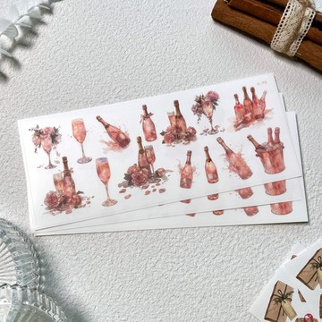 粉紅色的香檳貼紙