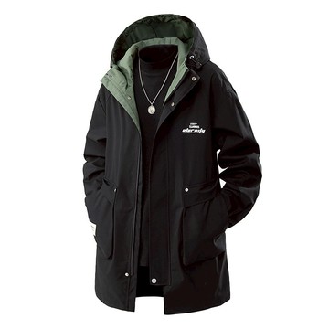 新增加絨款【L-9XL】男生外套風衣連帽外套 韓版風衣大衣 男風衣外套 大尺碼長版外套 秋季連帽外套 防風外套 型男必備
