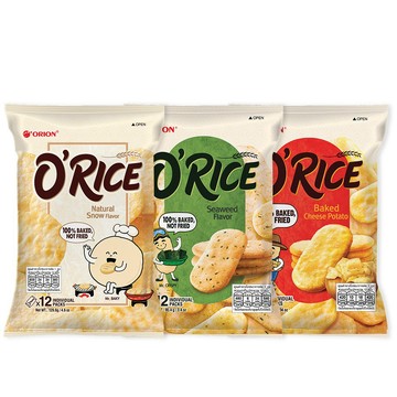【蝦皮直營】好麗友O'RICE米餅系列 (米餅/海苔口味/起司馬鈴薯口味) 非油炸 韓國零食 休閒零食