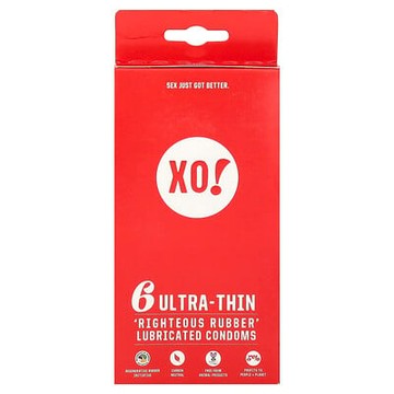 Here We Flo, XO! 超薄，真實橡膠潤滑免孕套，無香型，6 個